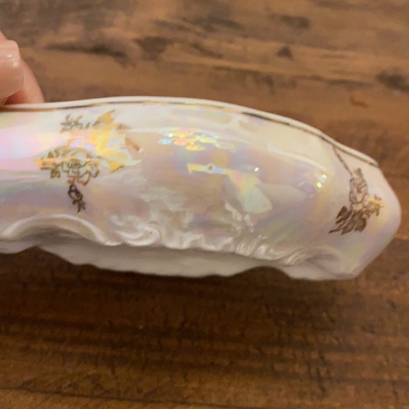 Vintage Jewelery trinket fine China. Signed E. S. Germany gilt - Picture 3 of 5